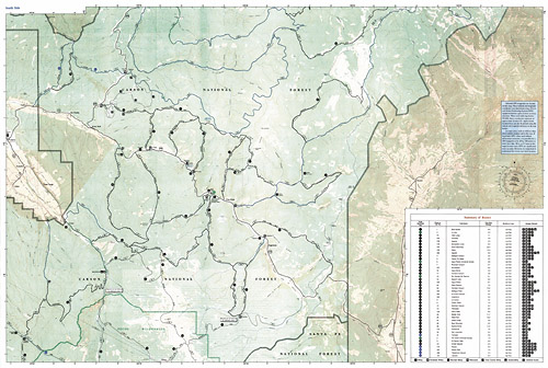 detail Taos Carson national forest národní park turistická mapa GPS komp. NGS