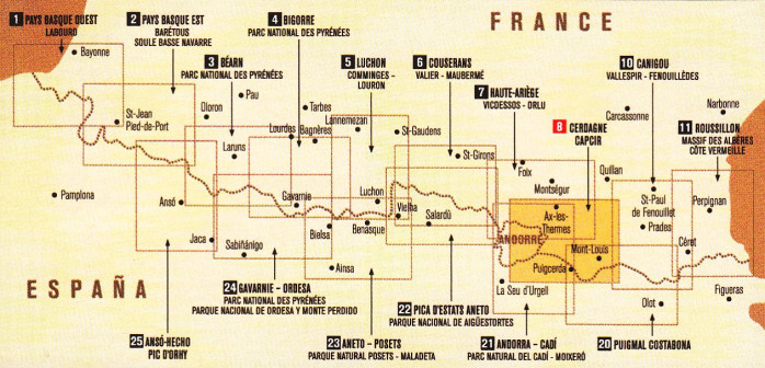 detail #8 Cerdagne, Capcir, Pyrennes Catalunya NRP 1:50t mapa RANDO