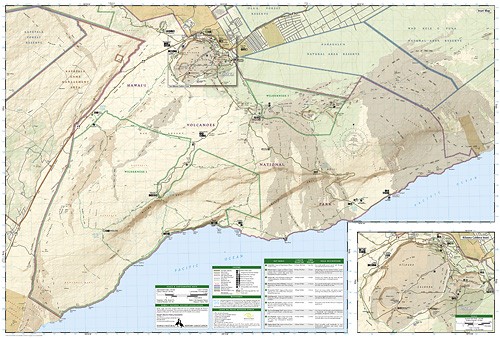 detail Hawai´i Volcanoes národní park (Hawaii) turistická mapa GPS komp. NGS