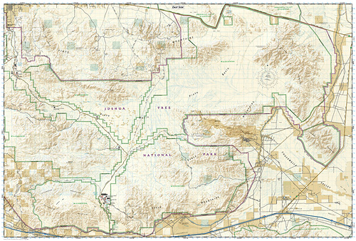 detail Joshua Tree národní park (Kalifornie) turistická mapa GPS komp. NGS