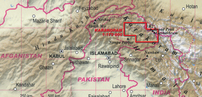 detail Karakoram 1:175.000 turistická mapa TQ