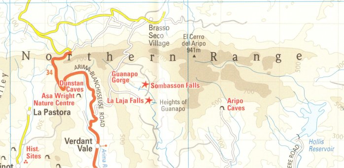 detail Trinidad & Tobago 1:150t mapa RKH
