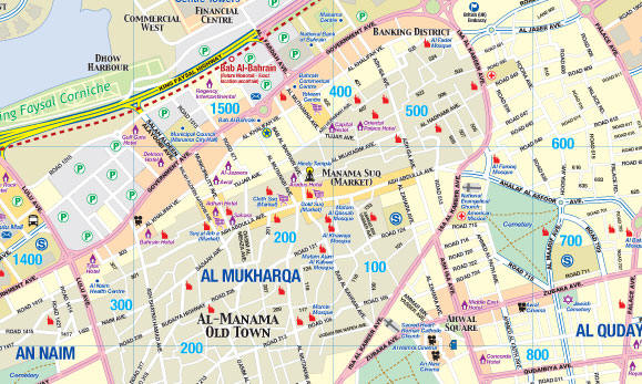 detail Bahrajn (Bahrain) 1:115t/1:10t mapa ITM