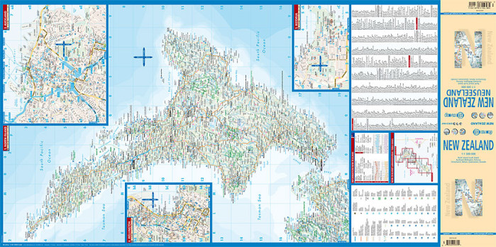 detail Nový Zéland (New Zealand) 1:1,3m mapa Borch