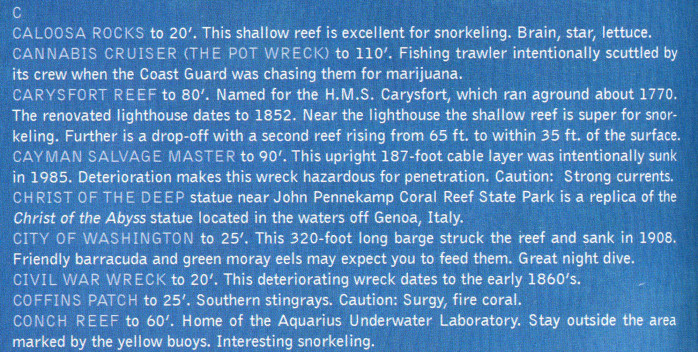 detail Florida Keys 1:140t 3D mapa vraků FRANKO´S