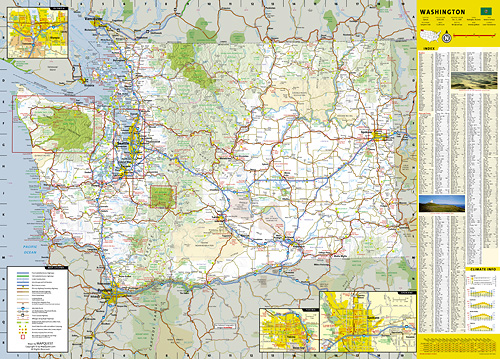 detail Washington (USA) cestovní mapa GPS komp. NGS