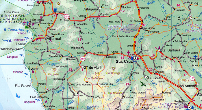 detail Kostarika (Costa Rica) 1:300t mapa ITM