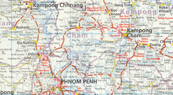 detail Vietnam, Laos & Kambodža (Cambodia) 1:1,2m mapa RKH