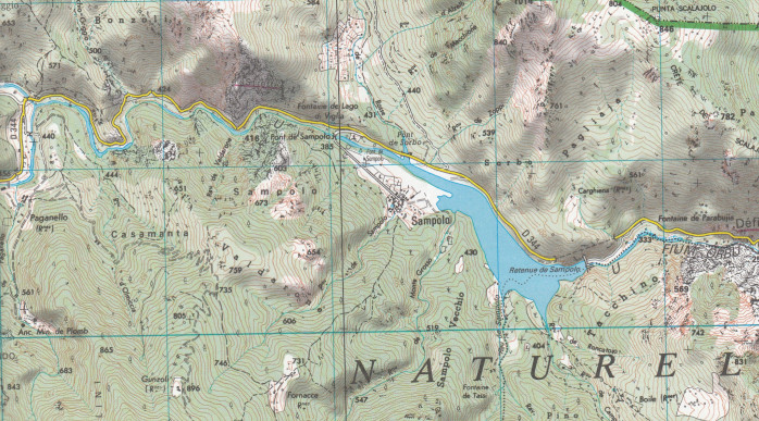 detail IGN 4351 OT Cervione, PNR de Corse 1:25t mapa IGN