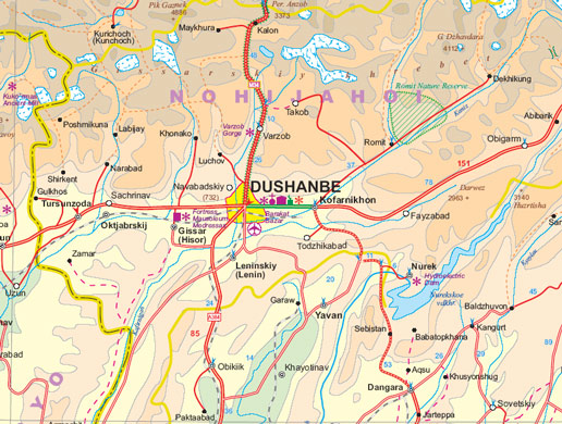 detail Turkmenistán, Tádžikistán & Kyrgyzstán (Tajikistan) 1:1,35m mapa ITMB
