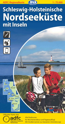 Schleswig-Holsteinische Nordseeküste 1:75.000 cyklomapa ADFC