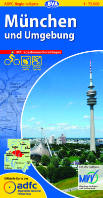 München a okolí 1:75.000 cyklomapa ADFC