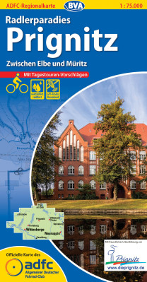 Prignitz Radlerparadies 1:75.000 cyklomapa ADFC