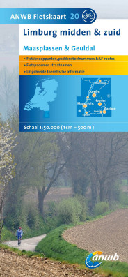 #20 Limburg midden & zuid, Maasplassen & Geuldal 1:50.000 cyklomapa ANWB (Nizoze