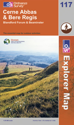 Cerne Abbas / Bere Regis 1:25.000 turistická mapa OS #117