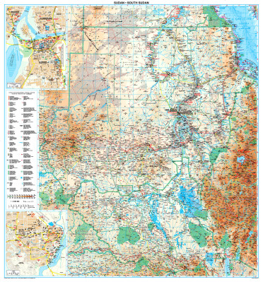 Sudan nástěnná mapa 88x94 cm GIZI