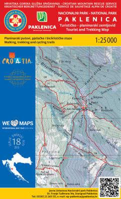 Paklenica NP 1:25.000 turistická mapa HGSS