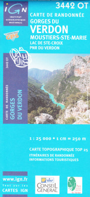 IGN 3442 OT Gorges du Verdon 1:25t mapa IGN