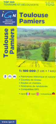 IGN 168 Toulouse Pamiers 1:100t mapa IGN
