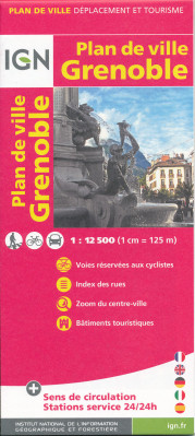 Grenoble 1:12,5t plán města IGN