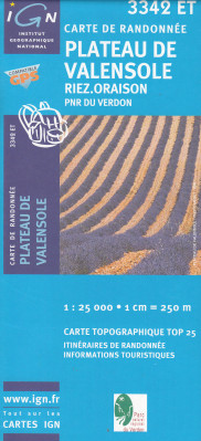 IGN 3342 ET Plateau de Valensole 1:25t mapa IGN