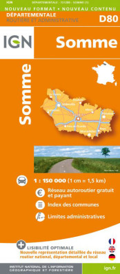 Somme departement 1:150.000 mapa IGN