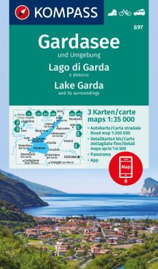 Lago di Garda a okolí set 3 map KOMPASS #697