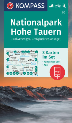 Vysoké Taury (NP Hohe Tauern) 1:50t set 3 mapy KOMPASS #50