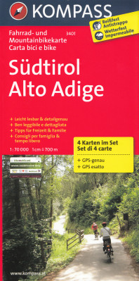 Jižní Tyrolsko (Südtirol) set 4 cyklomap 1:70t KOMPASS #3401