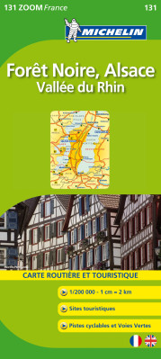 Schwarzwald, Alsace, Rhinevalley (Německo), mapa 1:200 000, MICHELIN