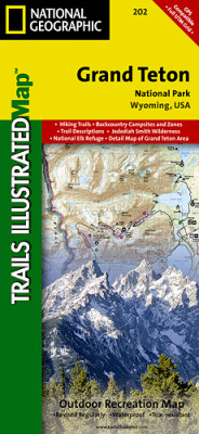Grand Teton národní park (Wyoming) turistická mapa GPS komp. NGS