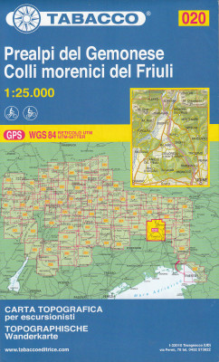 Prealpi del Gemonese 1:25 000 turistická mapa TABACCO #020