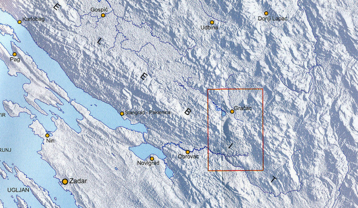 detail Crnopac 1:25.000 turistická mapa HGSS