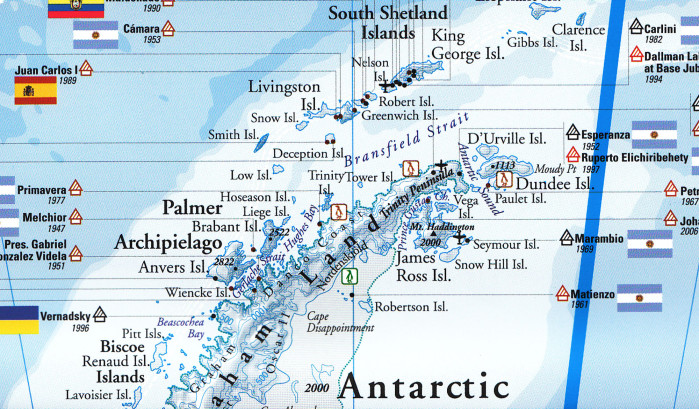 detail Antarktida (Antarctica) 1:8m mapa RKH