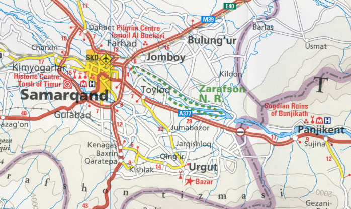 detail Uzbekistan mapa 1:1m RKH
