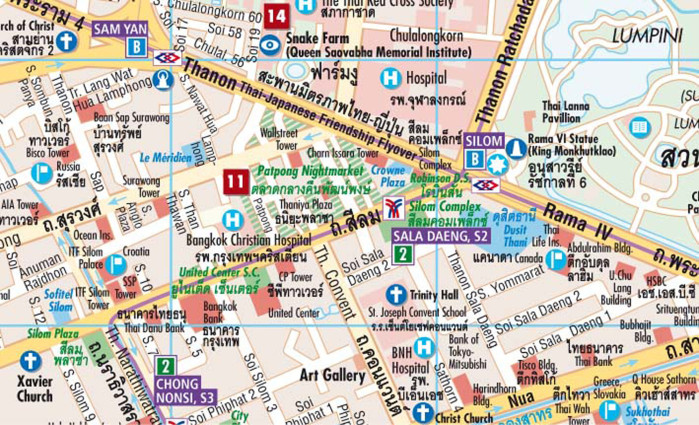 detail Bangkok 1:14t + okolí mapa Borch