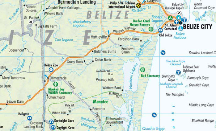 detail Belize 1:500t mapa Borch