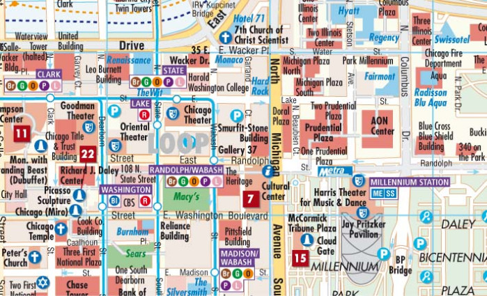detail Chicago 1:8t mapa Borch
