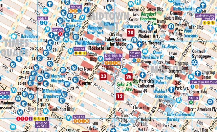 detail New York City 1:15t mapa Borch