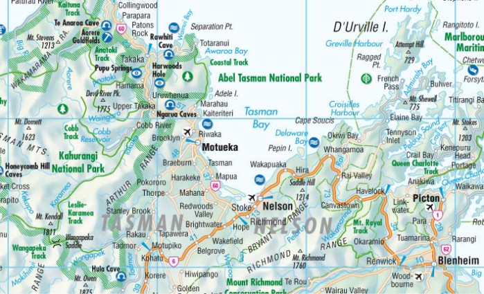 detail Nový Zéland (New Zealand) 1:1,3m mapa Borch