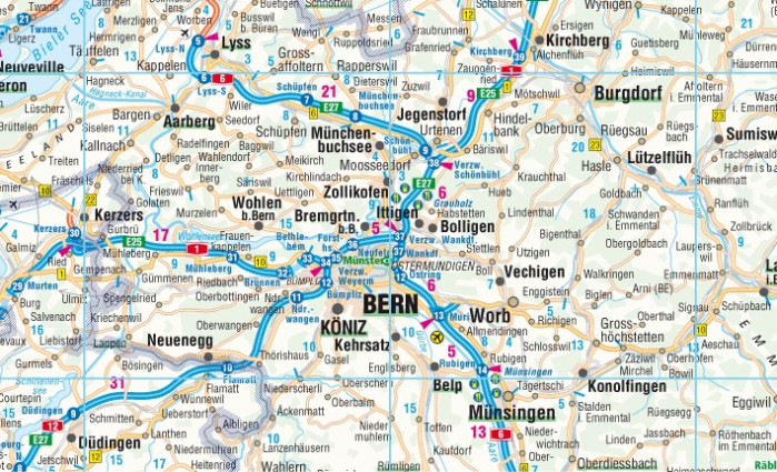detail Švýcarsko (Switzerland) 1:400t mapa Borch