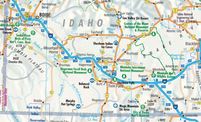 detail USA severozápad (Pacific Northwest) 1:3m mapa Borch