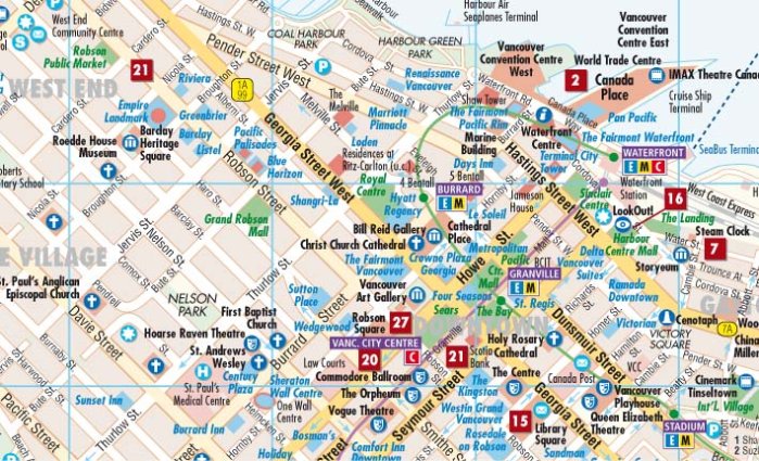 detail Vancouver 1:15t mapa Borch