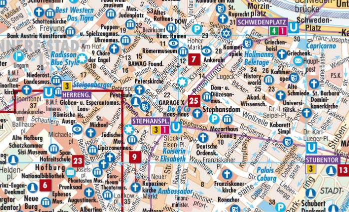 detail Vídeň (Wien) 1:11t mapa Borch