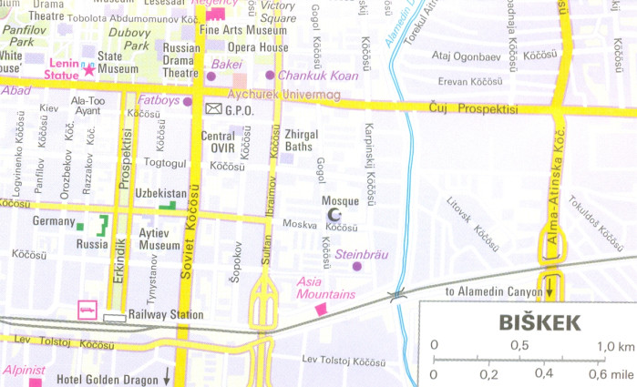 detail Střední Asie (Central Asia) 1:1,75m mapa Nelles