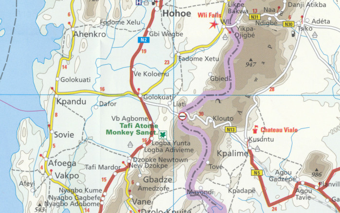 detail Ghana & Togo 1:600t mapa RKH