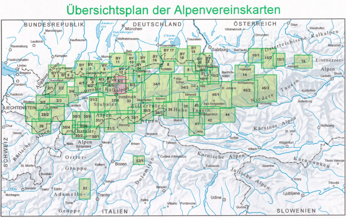 detail Karwendelgebirge Střed 1:25 000, turistická mapa, Alpenverein #5/2