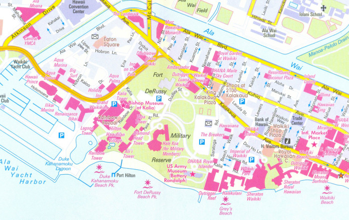 detail Havajské Ostrovy (Hawaiian Islands) 1:330t mapa Nelles