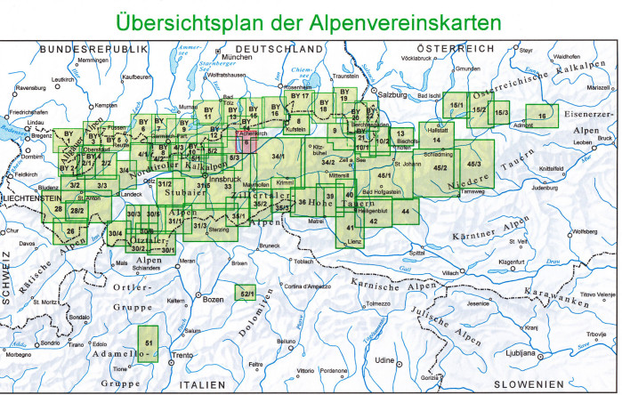 detail Rofan 1:25 000, turistická mapa, Alpenverein #6