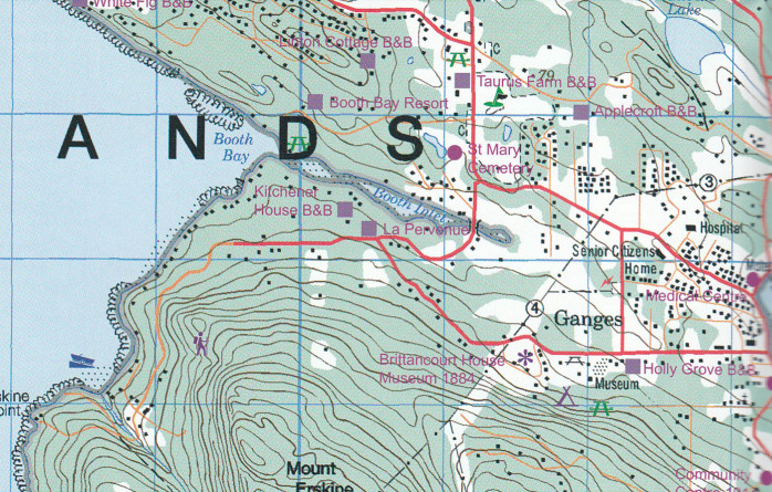detail Gulf Islands 1:50t mapa ITM